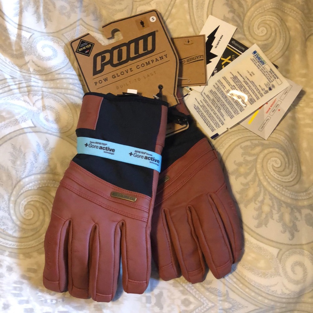 POW gore-Tex leather ski gloves